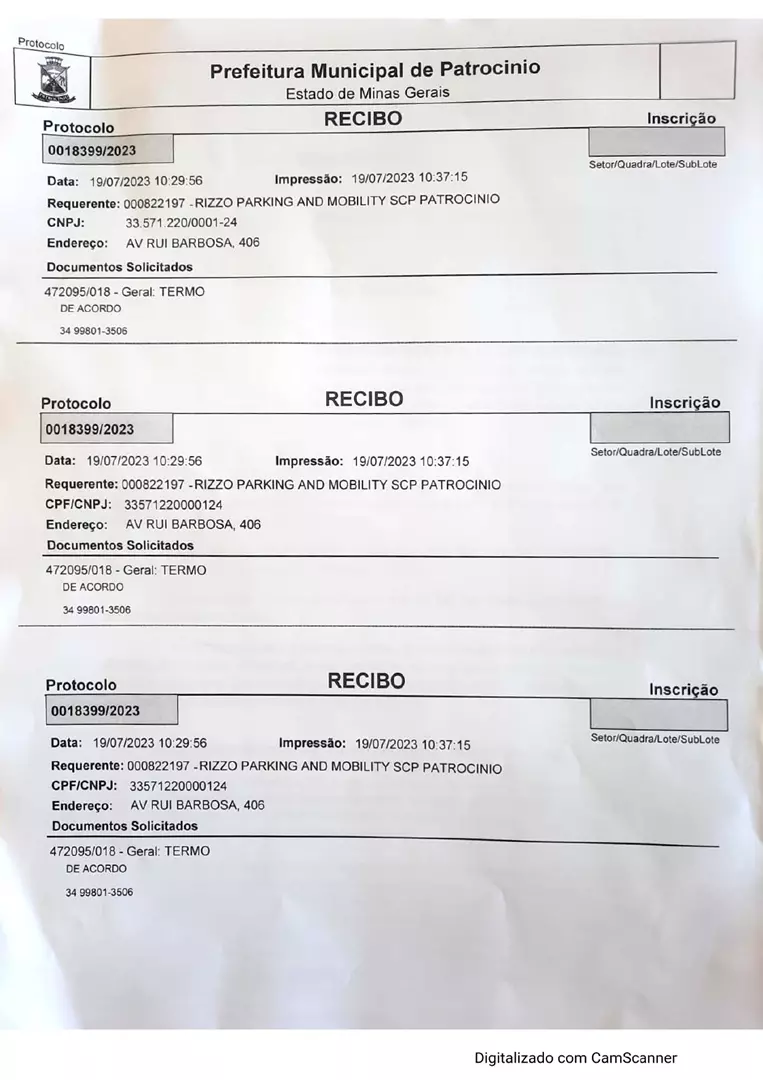 Rizzo Parking protocola termo de acordo com a Prefeitura Municipal para tentar resolver a questão do estacionamento rotativo